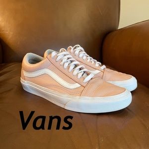 Vans Pink Leather Sneakers Size 8.5